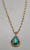 14 K gold and turquoise, Tommy Singer, webbed turquoise, gold chain, Navajo