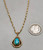 14 K gold and turquoise, Tommy Singer, webbed turquoise, gold chain, Navajo