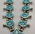 Dishta, turquoise, squash blossom necklace, sterling silver