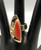 coral and gold overlay, Julius Keyonnie,  gold overlay,  smooth gold band, textured