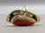 coral and gold overlay, Julius Keyonnie,  gold overlay,  smooth gold band, textured