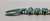 turquoise cluster, four petal blossom,  dot turquoise, petit point turquoise,  12 blossoms