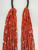 21 strand, coral and gold beads, black Pueblo wrap,