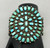 vintage, natural turquoise, cluster,  darkened silver background, three wire terminal