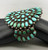 vintage, natural turquoise, cluster,  darkened silver background, three wire terminal