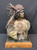 Sees Enemies Afar Bronze By Ken Payne vigilant warrior, clutching telescope