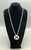 vintage, Pueblo style, shell pendant, Kachina face inlay, Heishi beads