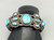 webbed turquoise, cluster bracelet, natural turquoise, twisted wire and silver dots, four wire terminal