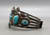 webbed turquoise, cluster bracelet, natural turquoise, twisted wire and silver dots, four wire terminal