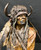 Bronze Payne Walks Buffalo Headdress, bronze, bust,  Native American, buffalo horn headdress,