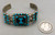 vintage, snake eye/dot turquoise, central mosaic inlay, three wire terminal, hand stamped, Zuni