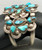 vintage, cluster, Bisbee turquoise, floral design, two wire terminal, Simplicio, Zuni