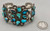 vintage, cluster, Bisbee turquoise, floral design, two wire terminal, Simplicio, Zuni
