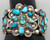vintage, cluster, Bisbee turquoise, floral design, two wire terminal, Simplicio, Zuni