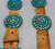 vintage, Victor Moses Begay, cluster, darkened silver backgrounds, petit point, light brown leather belt, hallmarked, Navajo