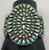 vintage, cluster, petit point, dot turquoise, darkened silver background, three wire terminal, darkened silver appliques, Johnny Mike Begay, Navajo