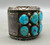 vintage, 12 stone, Alice Sam,  blue turquoise, darkened silver background, smooth silver cuff
