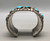 vintage, 12 stone, Alice Sam,  blue turquoise, darkened silver background, smooth silver cuff