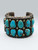 vintage, 12 stone, Alice Sam,  blue turquoise, darkened silver background, smooth silver cuff