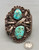 vintage, darkened silver background, coiled wire, stamped leaf applique, carintated, Navajo,