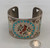 Zuni, flush inlay, Guardian, cardinal design, smooth silver cuff, Circa 1973-1976