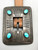 1940s, nine conchos, stamped line designs, brown leather belt, scalloped edges, Navajo