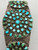 natural turquoise, cluster bracelet, petit point and dot turquoise, darkened silver backgrounds, three wire terminal, Zuni, Circa 1920s