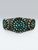 natural turquoise, cluster bracelet, petit point and dot turquoise, darkened silver backgrounds, three wire terminal, Zuni, Circa 1920s