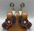 Ray Anderson, swan neck spurs,, engraved silver appliques, diamond shape incised silver plates, silver heel buttons, basket weave pattern.