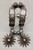 antique, California style, heart themed inlay, single mounted, silver banding, 14 point rowel,