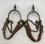 California style spurs, Hernandez Brothers, silver engraved inlays, chased designs, heel chains, chap guards, drop shank, Circa late 1800s to early 1900s