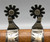 J.D. Moss, bull themed, double mounted, basket weave leather straps, engraved silver button, smooth silver buckle,