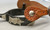 J.D. Moss, bull themed, double mounted, basket weave leather straps, engraved silver button, smooth silver buckle,