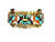 mosaic inlay, Wayne & Virginia Quam, Zuni, torquoise, coral, mother of pearl, onyx, filework edge, 14K gold