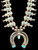 Circa 1940s, Turquoise, Sterling Silver, Box Bow , Squash Blossom Necklace, Hand Stamped, Handmade Beads