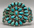 1940s, natural turquoise, cluster, needlepoint, petit point, dot turquoise, handmade, three wire terminal, Navajo,