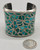 1950s to 1960s, turquoise inlay, Lambert Homer, flush inlay, sterling silver cuff, Zuni