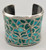 1950s to 1960s, turquoise inlay, Lambert Homer, flush inlay, sterling silver cuff, Zuni