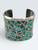 1950s to 1960s, turquoise inlay, Lambert Homer, flush inlay, sterling silver cuff, Zuni