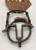 rare, antique, miniature, Spanish colonial ring bit, chain mail drop, Barba, hand forged, made for a "Santos"