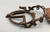 rare, antique, miniature, Spanish colonial ring bit, chain mail drop, Barba, hand forged, made for a "Santos"