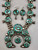 Squash blossom, Zuni, earrings, turquoise, Native American, Channel inlay,  Circa 1960s  Four Petal, Necklace, Silver beads, Sterling, Ellen Quandelacy