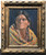 Lon Megargee 1883-1960 Pueblo Native Portrait Oil On Board