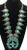 Vintage Simplicio Style Turquoise, Sterling & Fleur De Lis Squash Blossom Necklace With Earrings