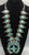 Vintage Simplicio Style Turquoise, Sterling & Fleur De Lis Squash Blossom Necklace With Earrings