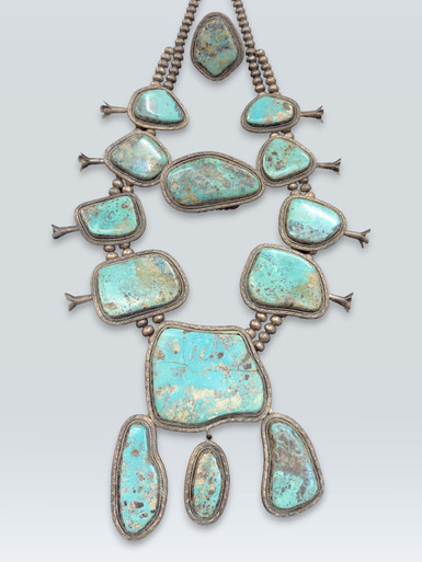 HUGE Squash Blossom Necklace Set with Bracelet and Ring