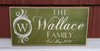 Family name sign with monogram