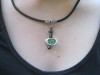 model with infinite jewelley emerald bead with hematite pendant