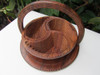 Collapsible Wooden Basket 12 inch Three Compartment