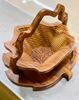 Collapsible Wooden Basket 16 inch Leaf - Upright Position